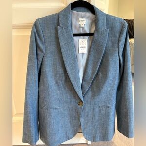 J crew Denim linen blazer NWT